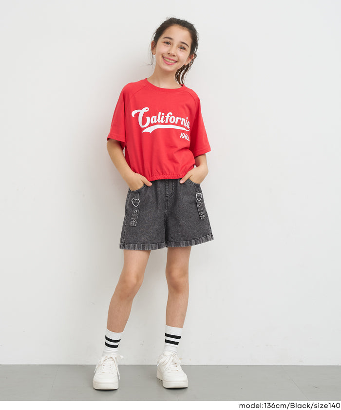 デニムハートバックルショートパンツ キッズ メール便不可 – coca公式