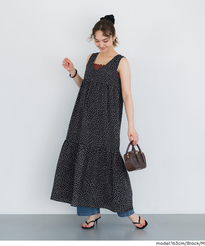 【美品】マークアンドロナ　モックネック　ノースリーブ　ワンピース　38 M 限定カラーセール☆ ドットノースリーブワンピース レディース メール