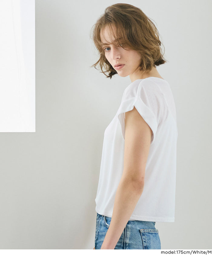 シアージョーゼットフレンチスリーブTシャツ レディース メール便不可