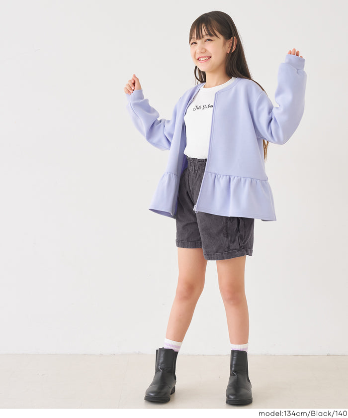 SWセール☆デニムレースアップショートパンツ キッズ メール便不可