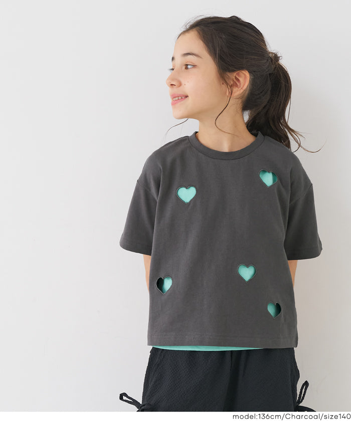 ハートデザインTシャツ＆タンクトップ 2点セット キッズ メール便不可