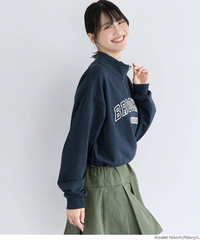 ハーフジップドロストスウェットトップス ユース メール便不可 – coca 
