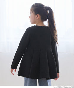 Sale ★ 1290 yen → 550 yen Kids 100-130 Children's clothing Tunic Embossed Pleated Tuck Medium length Crew neck Girl Kids original No mail delivery Coca