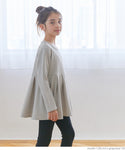 Sale ★ 1290 yen → 550 yen Kids 100-130 Children's clothing Tunic Embossed Pleated Tuck Medium length Crew neck Girl Kids original No mail delivery Coca