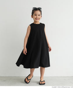 Kids 100-140 sleeveless dress embossed sleeveless A-line flare easy care girl parent and child matching children's clothes no mail delivery coca coca
