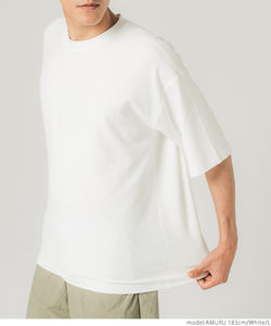 Tシャツ メンズ カットソー 接触冷感 伸縮性 半袖 クルーネック 無地