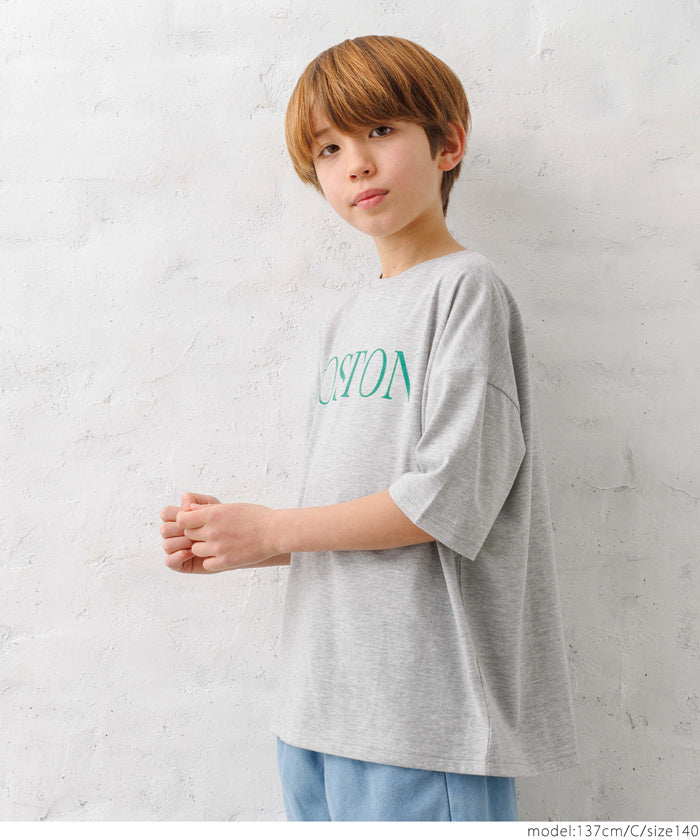 セール★790円→550円 キッズ 110-140 ロゴTシャツ 英字 半袖 プルオーバー ビックシルエット 男女兼用 親子お揃い 子供服 メール便可 coca コカ