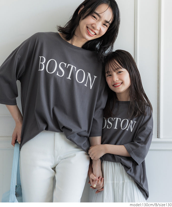 セール★790円→550円 キッズ 110-140 ロゴTシャツ 英字 半袖 プルオーバー ビックシルエット 男女兼用 親子お揃い 子供服 メール便可 coca コカ