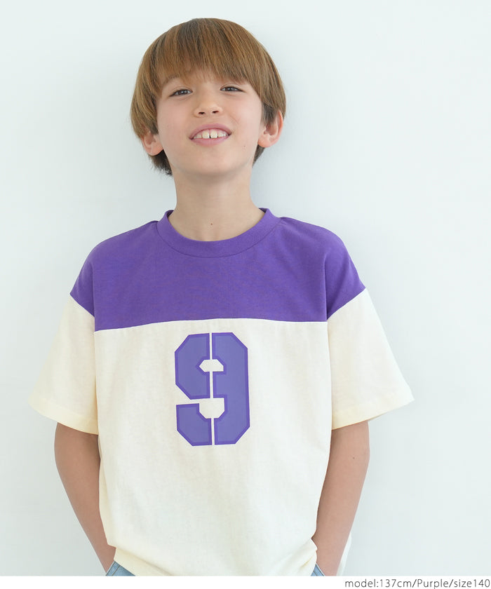 【アウトレット返品交換不可】キッズ 110-140 Tシャツ ナンバリング クルーネック ミディ丈 半袖 男の子 キッズオリジナル 子供服 メール便可 coca