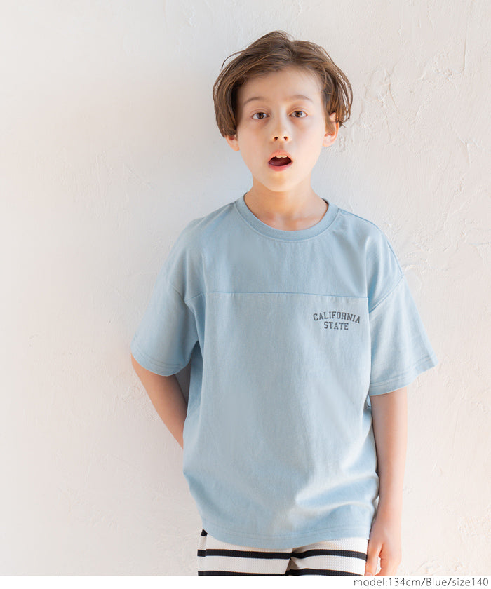 キッズ 120-150 Tシャツ プリント ロゴ 英字 バックプリント 半袖 コットン クルーネック 男の子 キッズオリジナル 子供服 メール便可 coca コカ