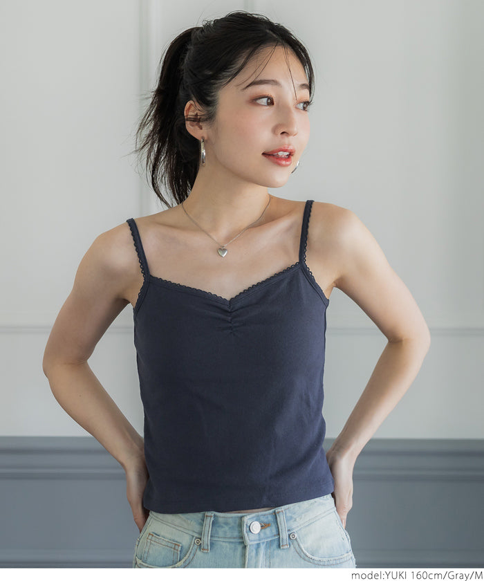 均一セール★ Tシャツ レディース キャミソール 2点セット セットアップ インナー 花柄 ハーフボタン 重ね着 Uネック 半袖 GC メール便不可 24ss coca コカ