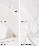 Tシャツ メンズ ワンポイント ロゴ ワッペン カットソー 半袖 クルーネック リブ ミディアム丈 オーバーサイズ 伸縮性 メール便不可 24ss