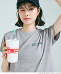 Tシャツ レディース カットソー ロゴ 英字 プルオーバー 半袖 薄手 ワンポイント 伸縮性 シンプル ミディアム丈 メール便可 mrb 24aw coca コカ