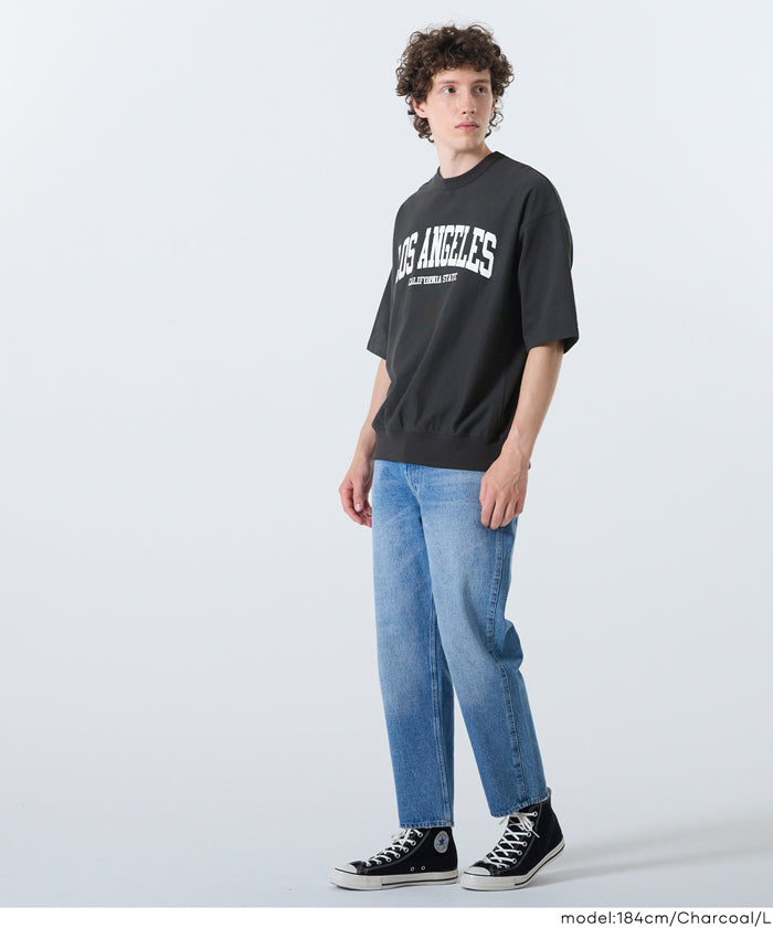 インレイ裏毛スウェットロゴTシャツ メンズ レディース メール便不可