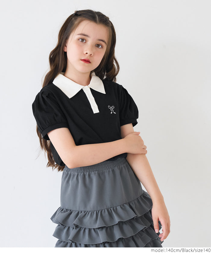 ま*ま様 【極美品】ポロラルフローレン パフスリーブ 半袖シャツ 白 XXS 希 セール☆1290円→990円 パフスリーブポロTシャツ キッズ メール便不可