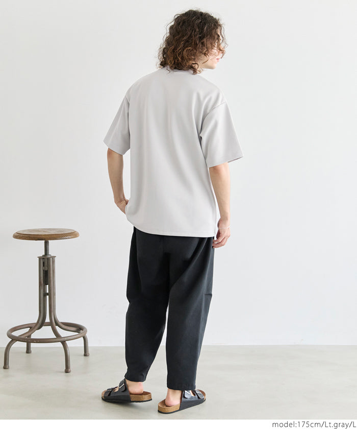 セール☆1490円→990円 ソフトジャージモックネックTシャツ メンズ