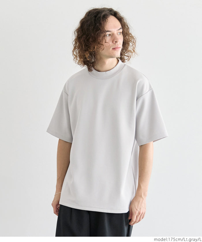 セール☆1490円→990円 ソフトジャージモックネックTシャツ メンズ