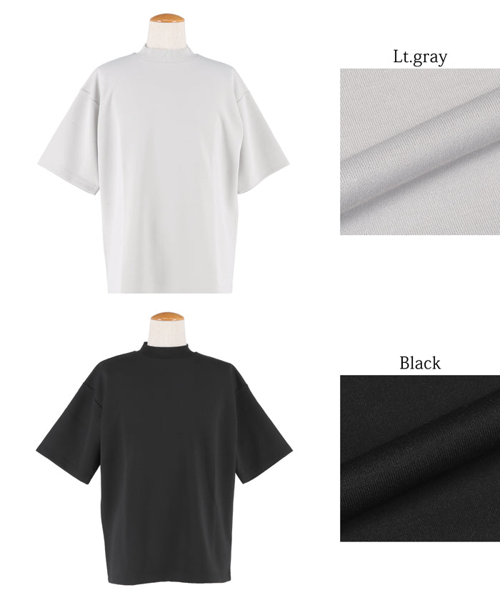 セール☆1490円→990円 ソフトジャージモックネックTシャツ メンズ