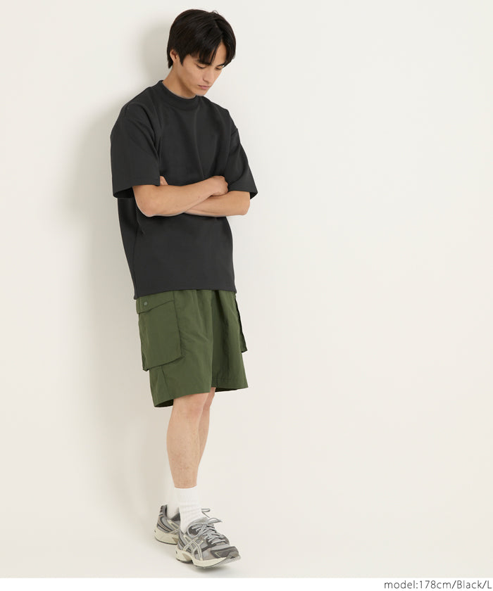セール☆1490円→990円 ソフトジャージモックネックTシャツ メンズ