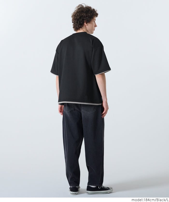 セール☆1990円→1690円ソフトジャージレイヤード風半袖Tシャツ