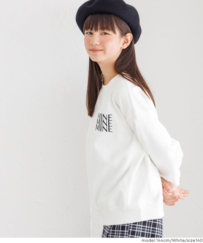 【わわわ】★美品★袖ロゴ★スウェット★キッズ164cm★レディースXS相当 親子お揃いヘビーウェイト裏毛ロゴスウェット キッズ メール便不可