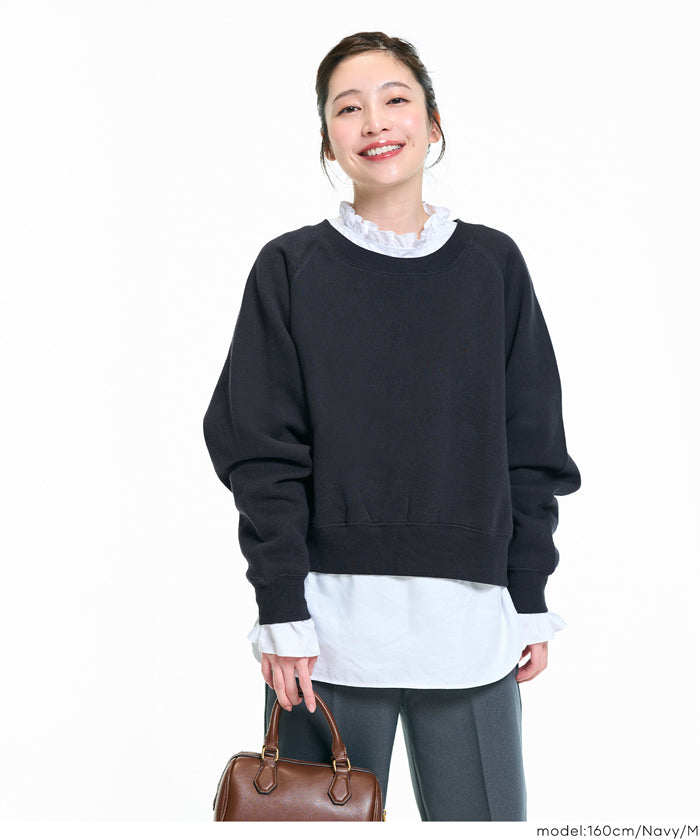 セール☆2490円→1990円 ラグランクロップドスウェット レディース