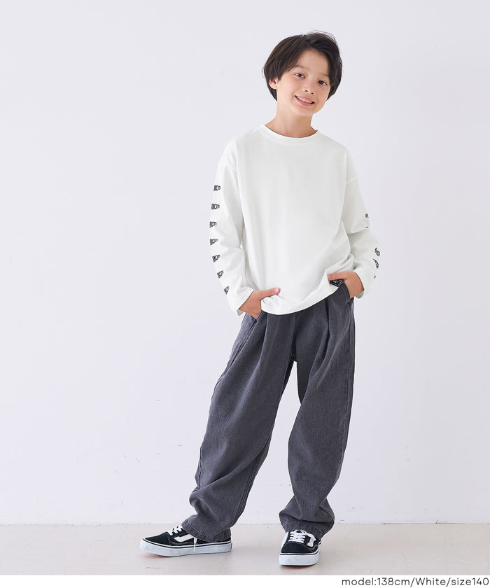 セール☆990円→550円 袖プリント長袖Tシャツ キッズ メール便不可