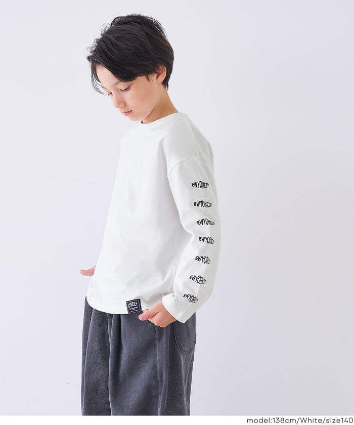セール☆990円→550円 袖プリント長袖Tシャツ キッズ メール便不可