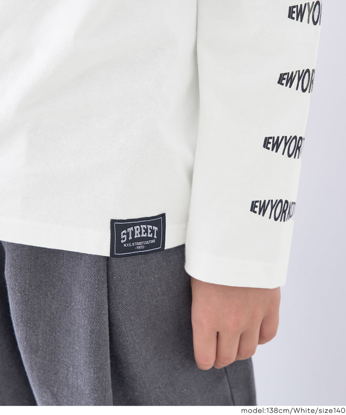 セール☆990円→550円 袖プリント長袖Tシャツ キッズ メール便不可
