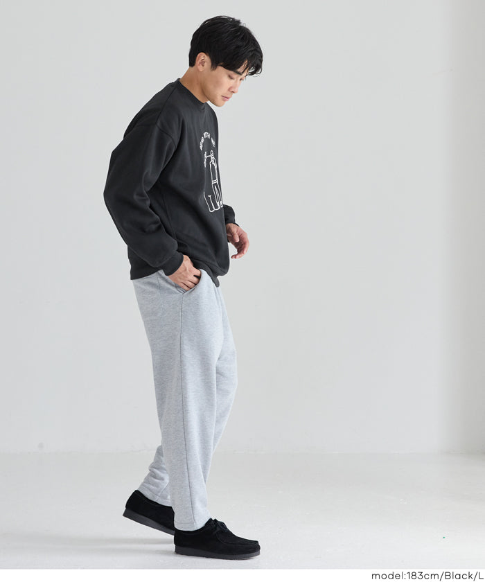 裏起毛ベアイラストプリントトレーナー メンズ レディース メール便