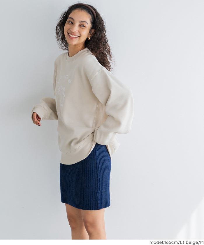 裏起毛ベアイラストプリントトレーナー メンズ レディース メール便