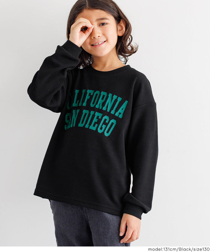 セール☆1290円→550円 エンボスロゴ長袖Tシャツ キッズ メール便不可