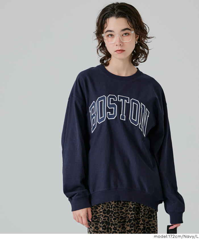 Tースウェット ワッペンビッグシルエット レディース メール便不可