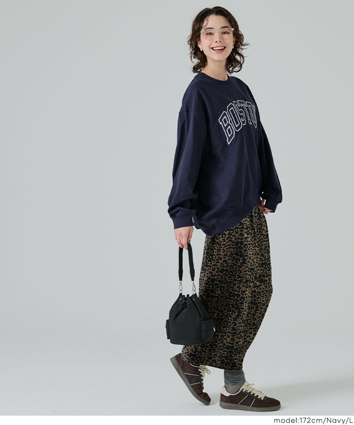 Tースウェット ワッペンビッグシルエット レディース メール便不可