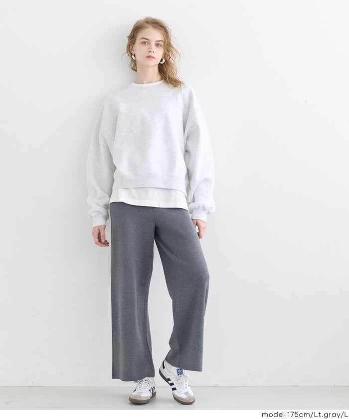 ヘビーウェイト裏起毛ビンテージ加工無地スウェット レディース メール