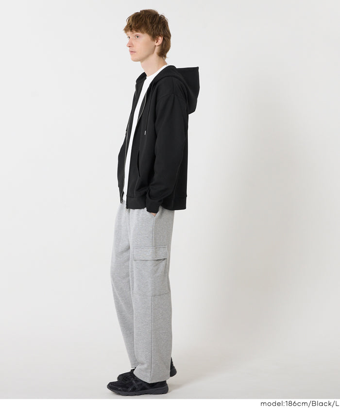 ベーシックソフトジャージーBIG ZIPパーカー メンズ レディース