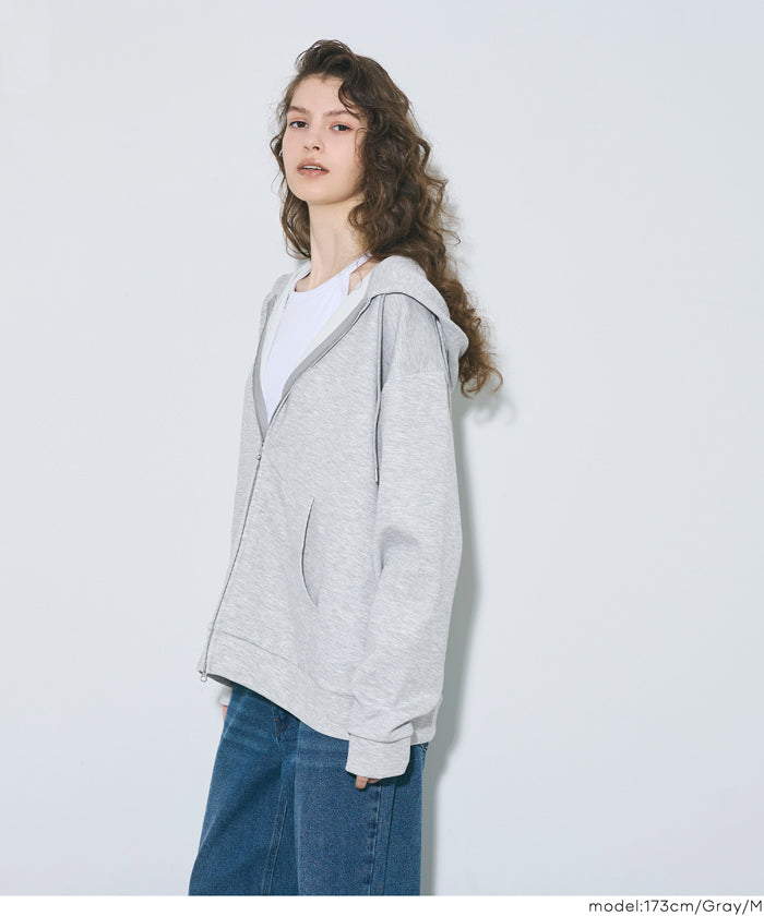 ベーシックソフトジャージーBIG ZIPパーカー メンズ レディース メール