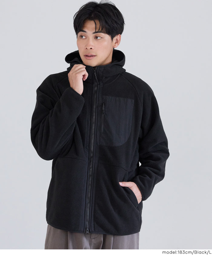 ウォッシャブル 両面マイクロフリースマウンテンパーカー メンズ