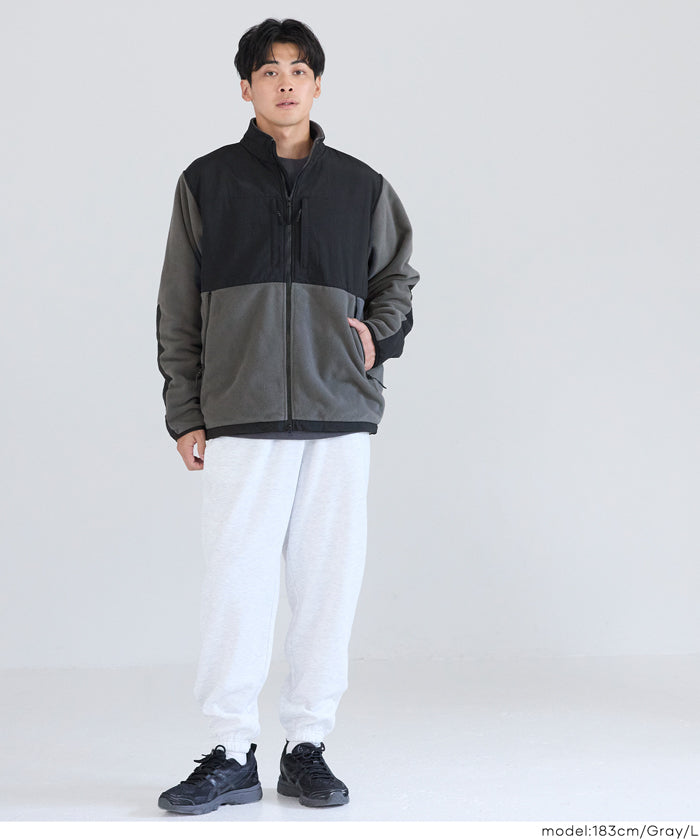 両面マイクロフリーススタンドジャケット ウォッシャブル メンズ