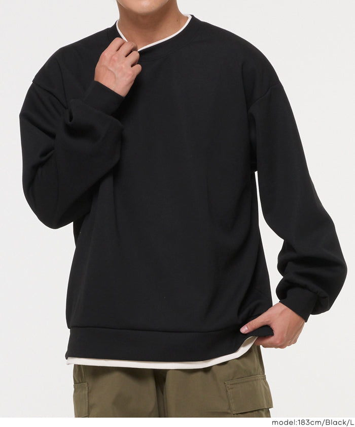 MAX & CO ジャージートップス　トレーナー セール☆2490円→1990円 レイヤード風ソフトジャージートレーナー