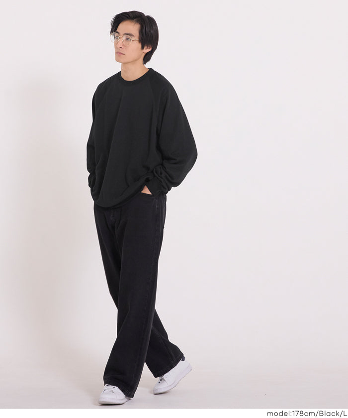 セール☆1990円→1490円 EAZY TEX ポリエステル裏毛ベーシックラグラン