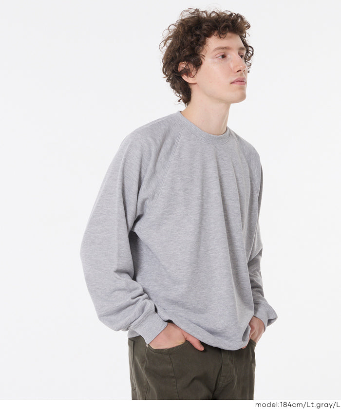 EAZY TEX ポリエステル裏毛ベーシックラグラントレーナー メンズ