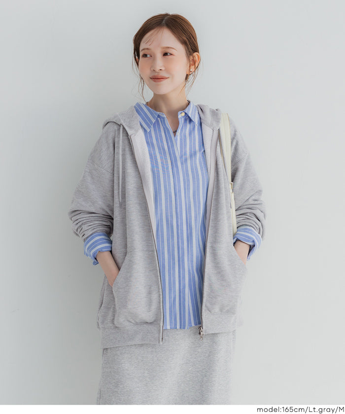 セール☆2490円→1990円 EAZY TEX ポリエステル裏毛ベーシックZIP