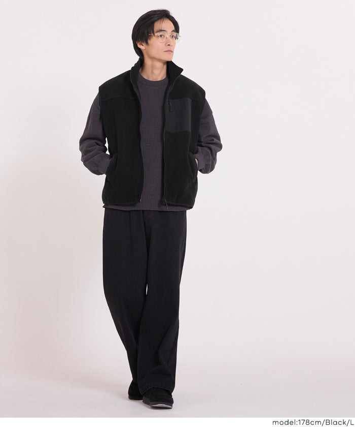 セール☆1990円→1490円 両面フリースベスト メンズ レディース メール