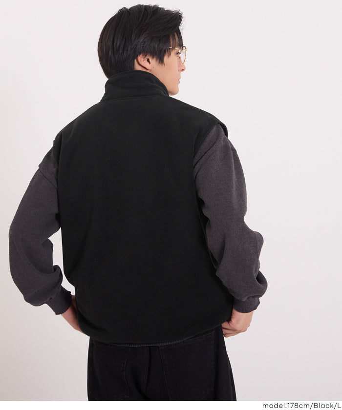 セール☆1990円→1490円 両面フリースベスト メンズ レディース メール
