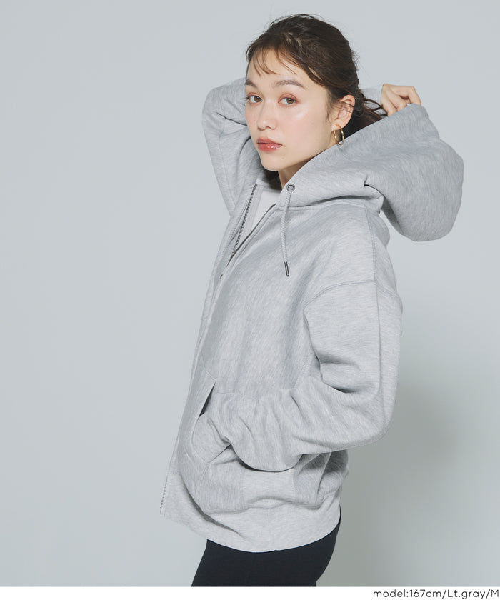 COCOLOBLAND フルジップパーカー ビッグロゴ 裏起毛 グレー M. COCOMOMO パーカー 「新色追加」裏起毛 バックロゴパーカー オーバー