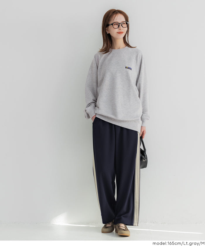 EAZY TEX ポリエステル裏毛ラグランピスネームトレーナー メンズ