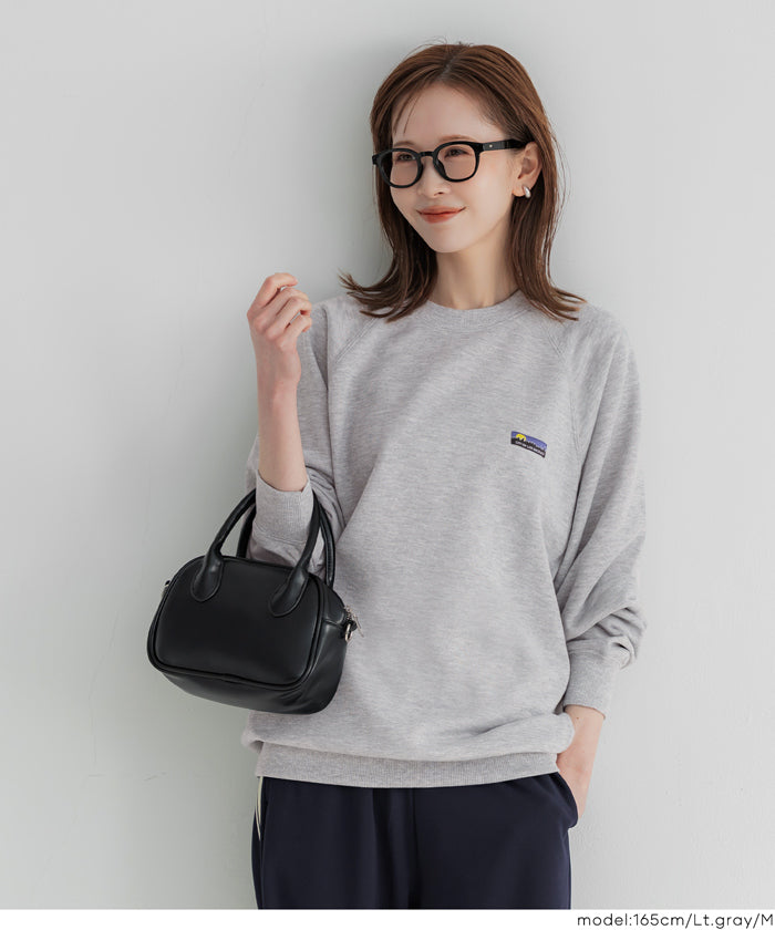 EAZY TEX ポリエステル裏毛ラグランピスネームトレーナー メンズ