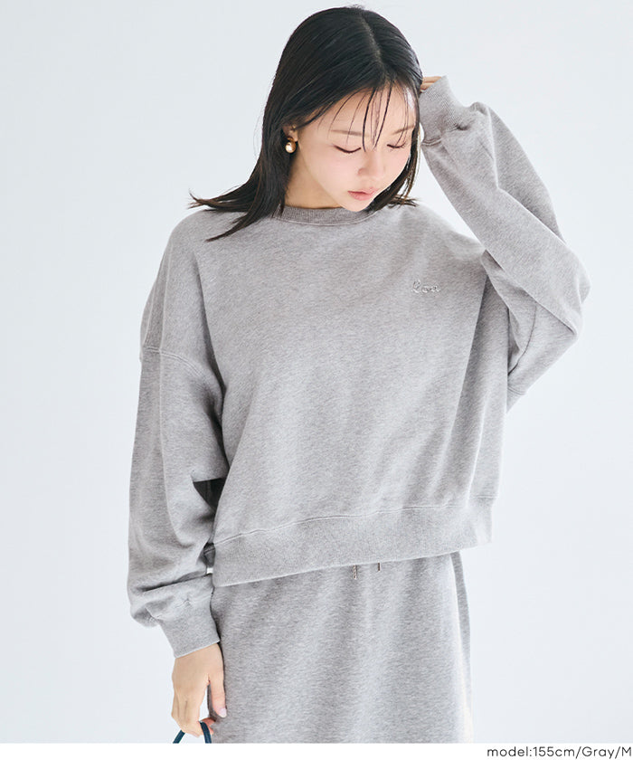セール☆2990円→2490円 裏毛ロゴクロップドスウェット レディース