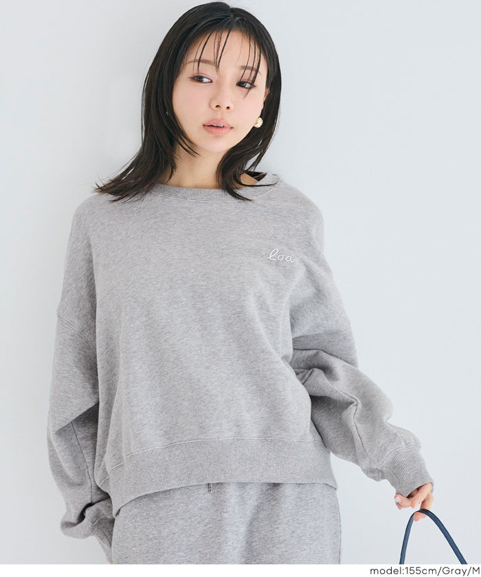 セール☆2990円→2490円 裏毛ロゴクロップドスウェット レディース